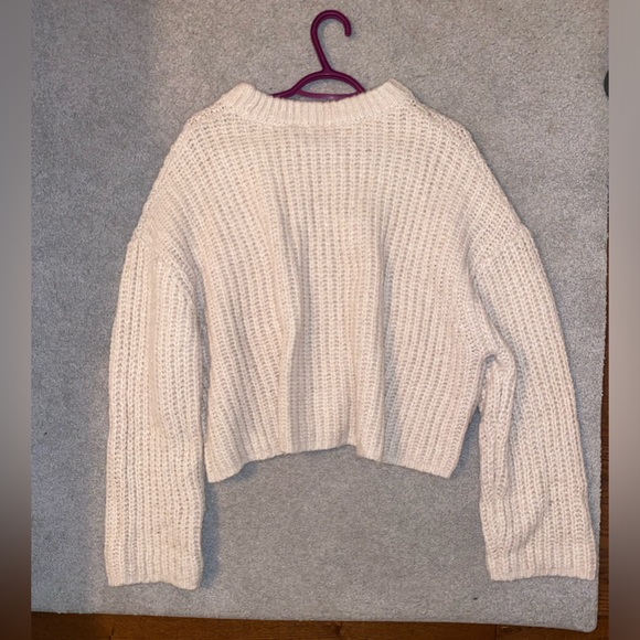 Beige Knit Heavy Long Sleeve Pullover Sweater Women | Garage | Size: XL - Picture 4 of 5